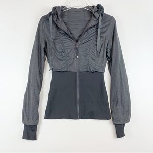 Lululemon Dance Studio Jacket III Zip Hoodie Gray Reversible Full Zip